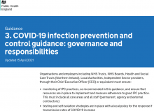 3. COVID-19 infection prevention and control guidance: governance and responsibilities